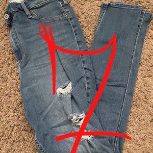 Hollister Curvy High Rise (High waisted) Jean Leggings/ Skinny Jeans, dark wash